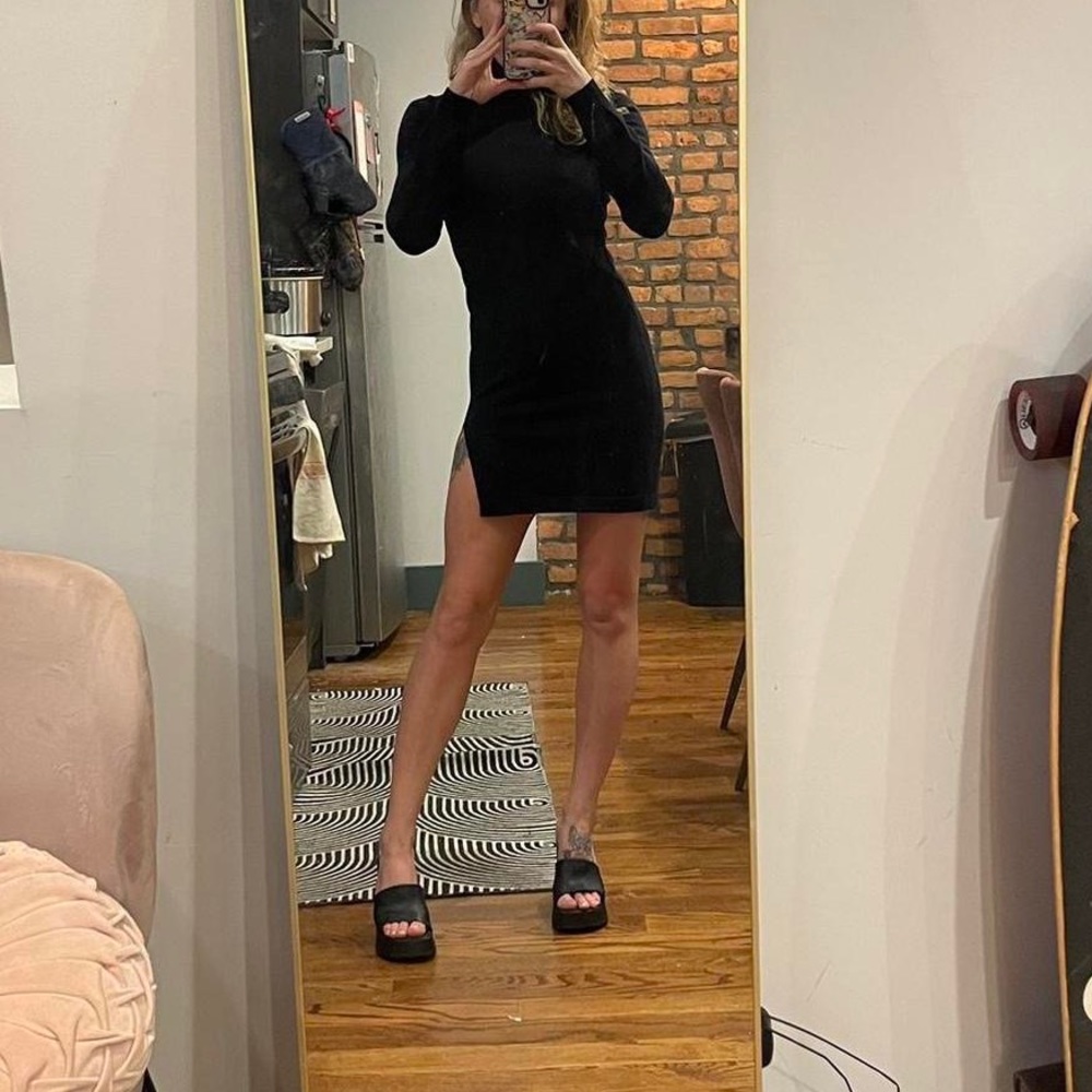 Lovers & Friends Black Turtle Neck Sweater Dress
